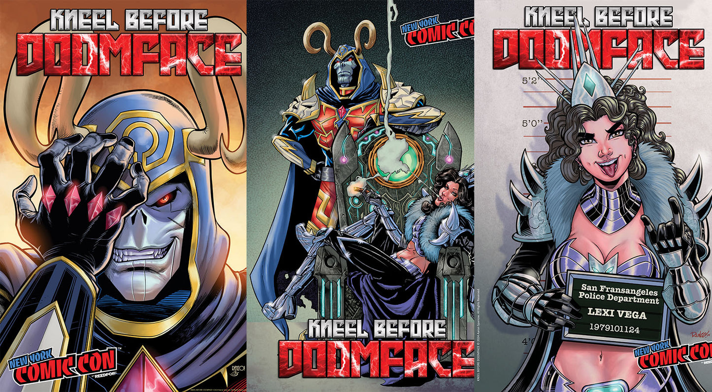 KNEEL BEFORE DOOMFACE NYCC EXCLUSIVE PRINT SET OF 3 - SIGNED & NUMBERED